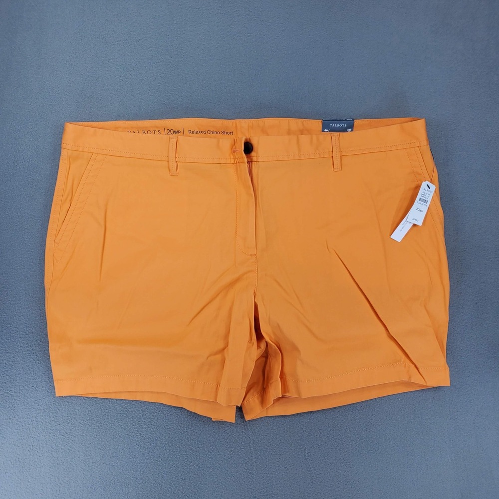 Talbots Relaxed Chino Short‎ Women 20WP Orange 6" Inseam Plus Petite NEW